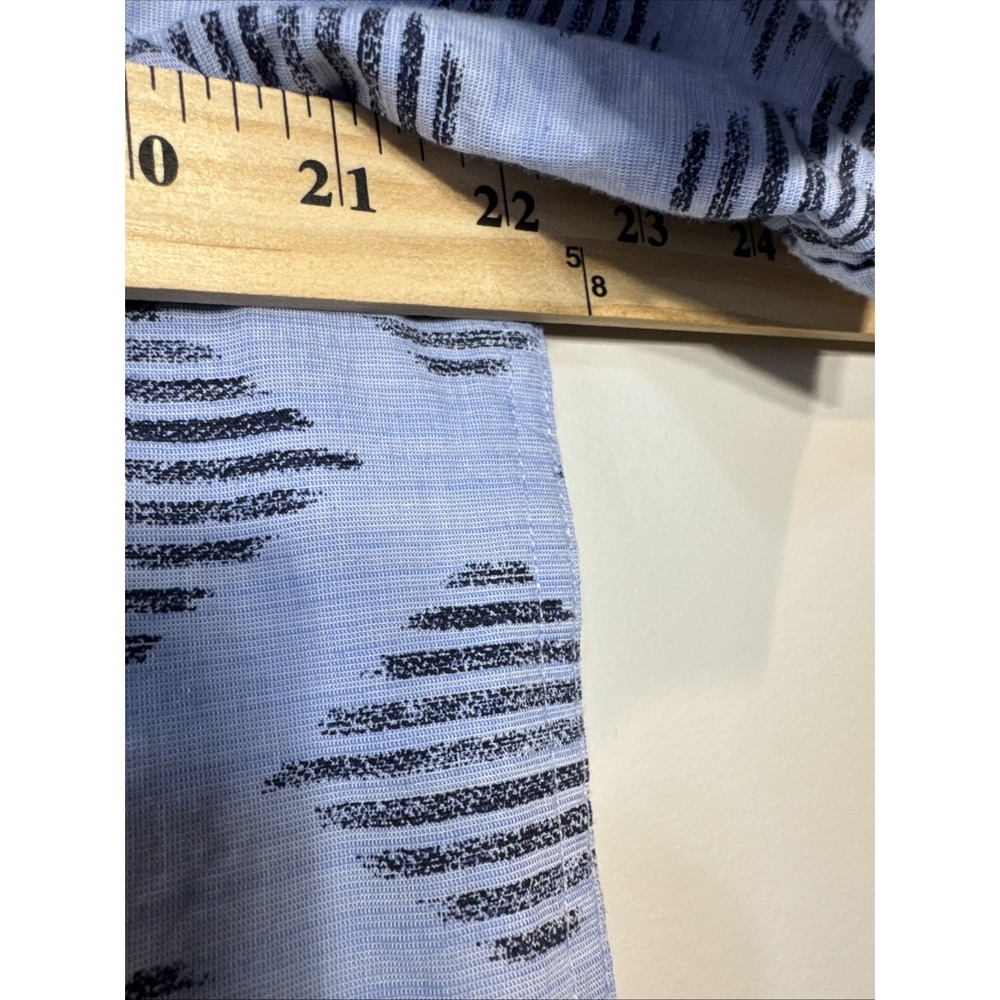 Tasso Elba Mens Shirt Blue Diamond Pattern Short Sleeve Button Up Cotton - Picture 6 of 6